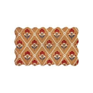 My Texas House Floral Scallop Coir Doormat Americana 30x18